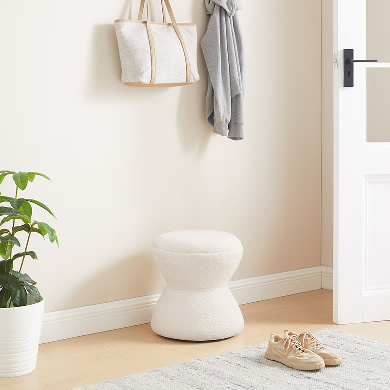 VANOMi Multi-Functional Boucle Ottoman Sturdy Footstool for Hallway