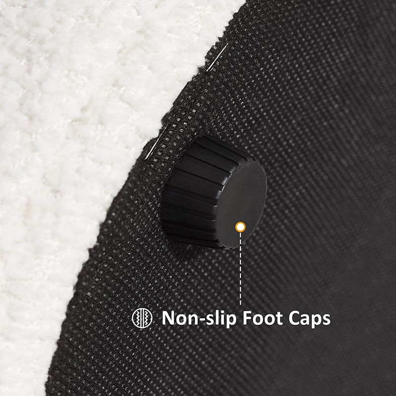 VANOMi Multi-Functional Boucle Ottoman Sturdy Footstool Non Slip Foot Caps