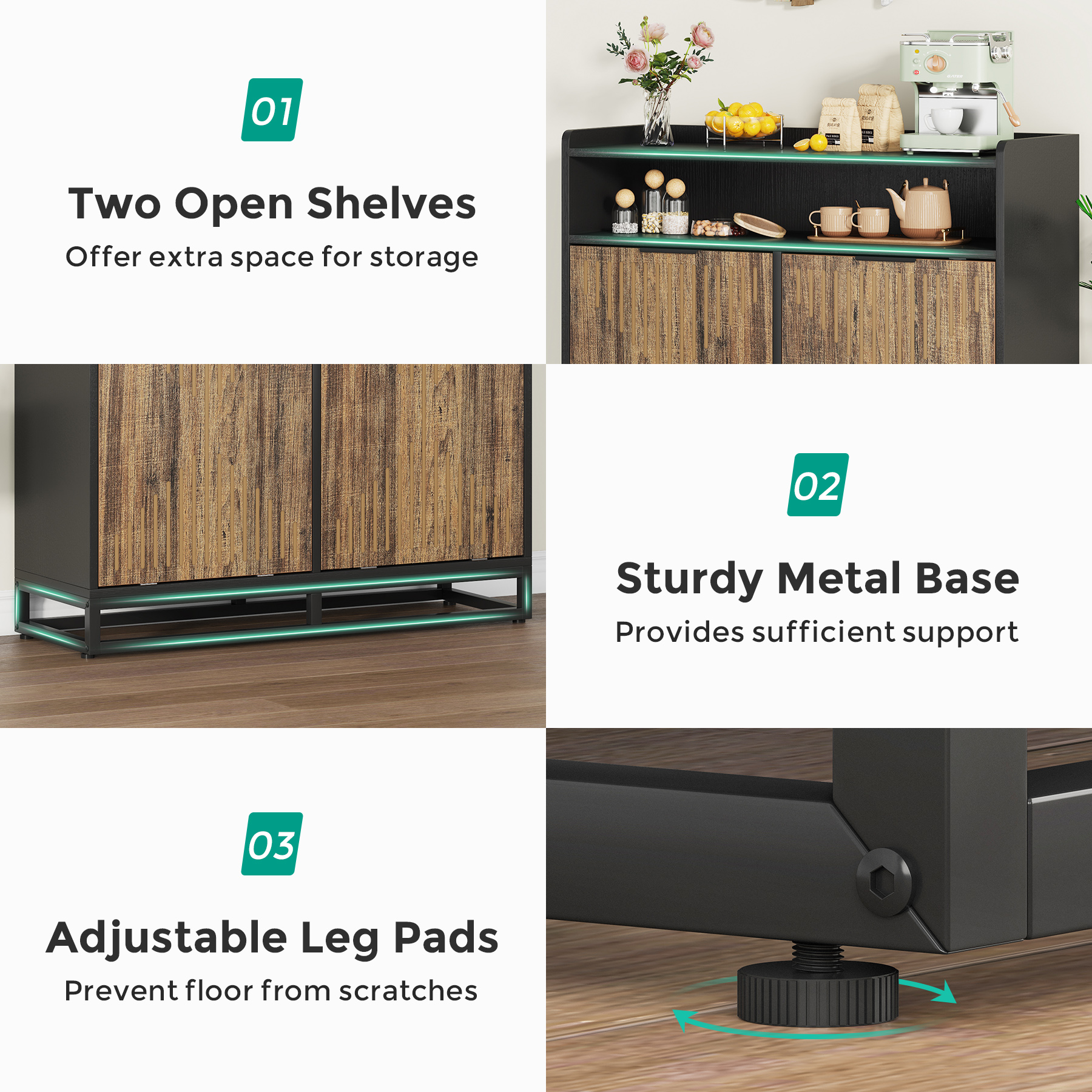 VANOMi Modern Farmhouse Double Tilt Trash Cabinet 20 Gallon Trash Bin Cabinet(No Trash Can)