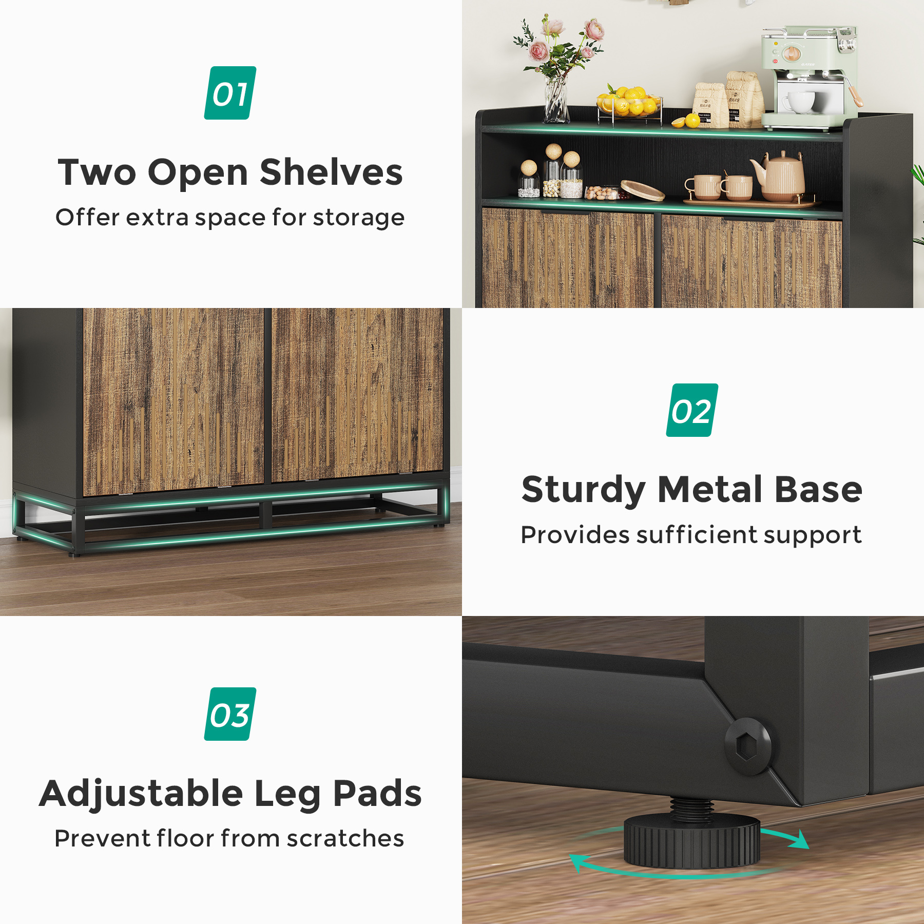 VANOMi Modern Farmhouse Double Tilt Trash Cabinet 20 Gallon Trash Bin Cabinet(No Trash Can)