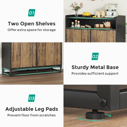 VANOMi Modern Farmhouse Double Tilt Trash Cabinet 20 Gallon Trash Bin Cabinet(No Trash Can)