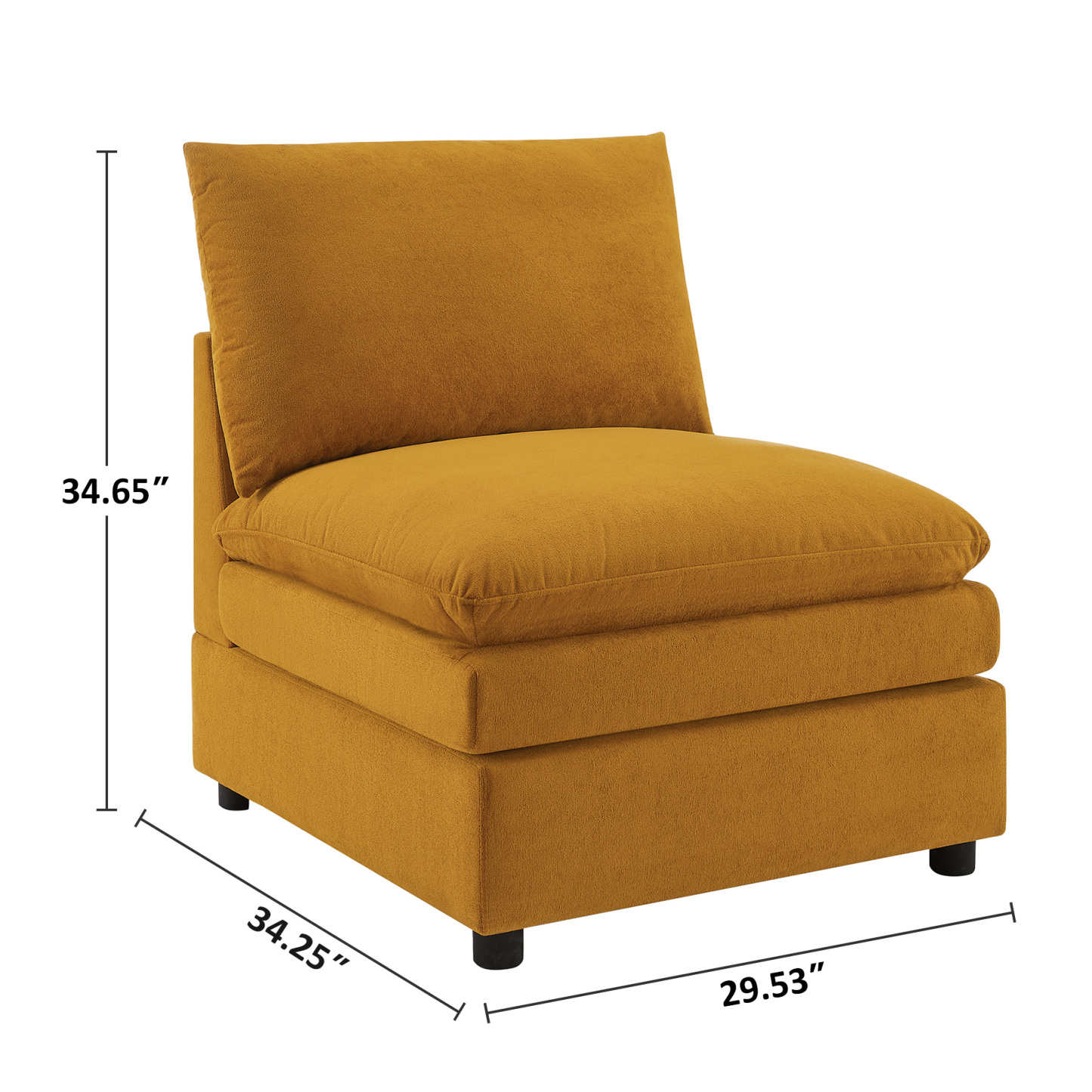 29'' Middle Module Seat for L/U Shaped Knit Modular Sofa Curry Size