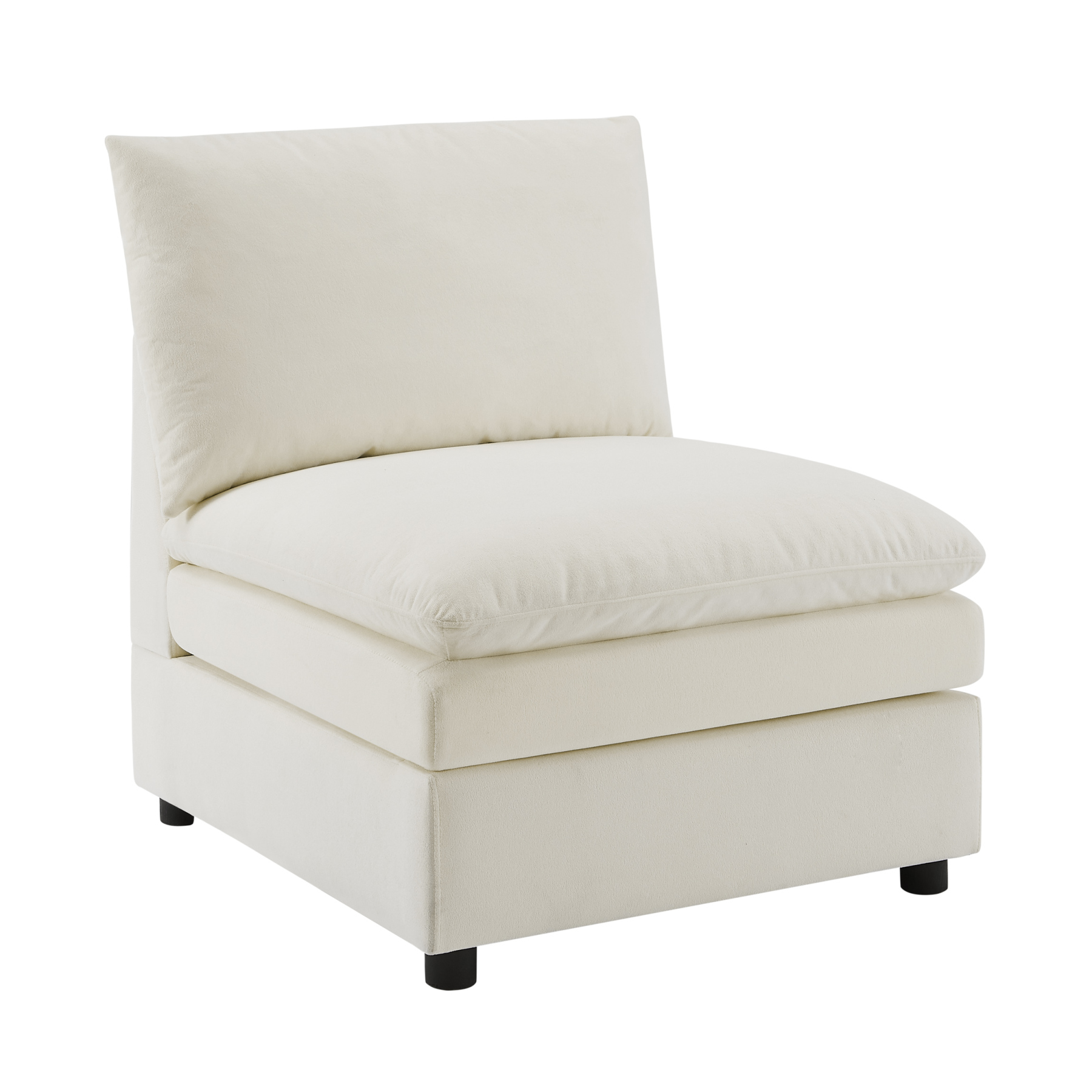 29'' Middle Module Seat for L/U Shaped Knit Modular Sofa White