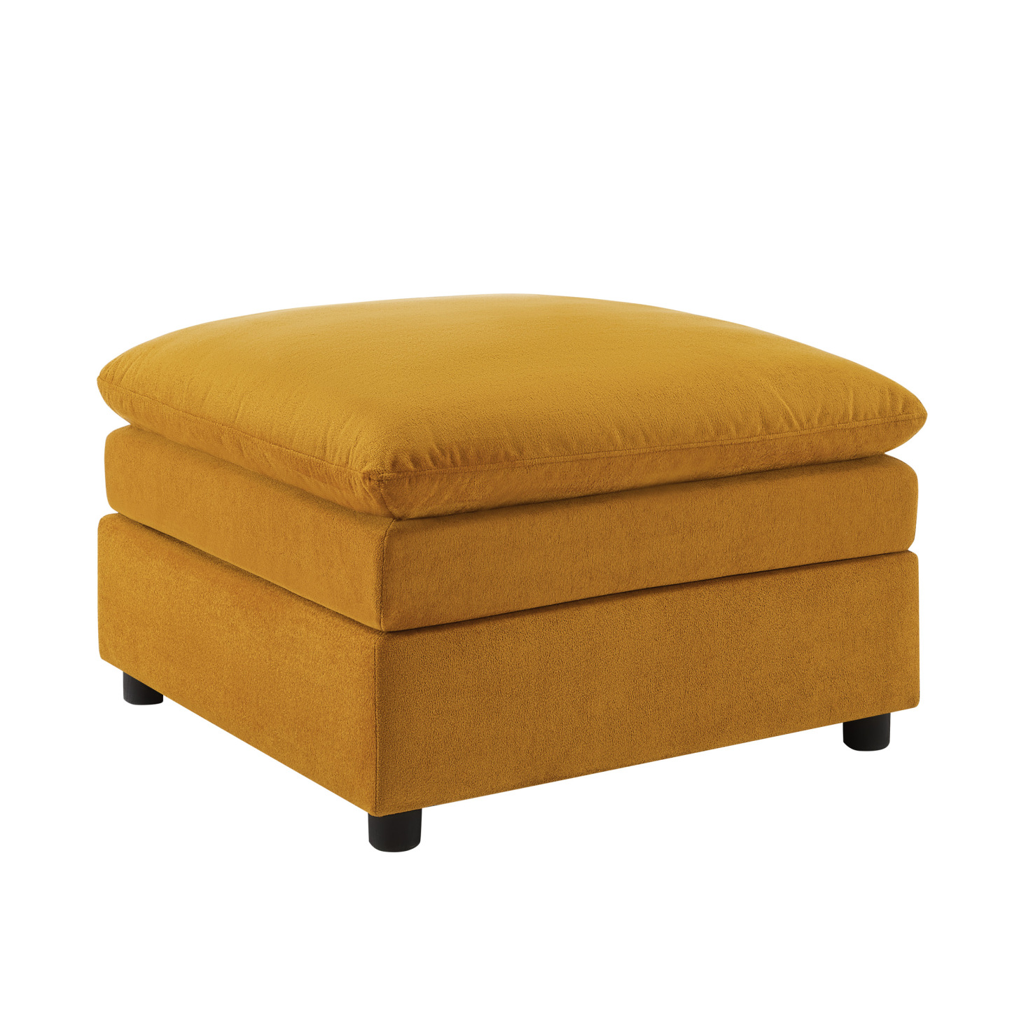 29'' Square Upholstered Ottoman for L/U Shaped Knit Modular Sofa Curry