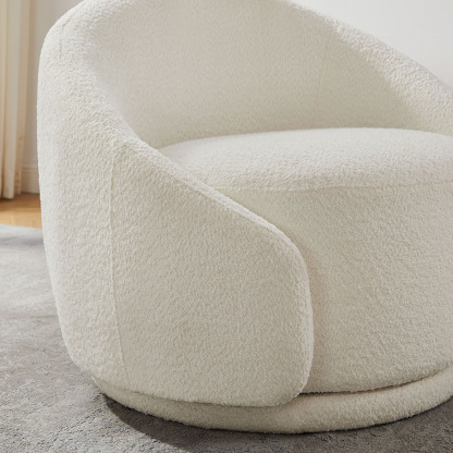 VANOMi Modern Swivel Barrel Chair 360° Upholstered Accent Armchair for Living Room+Bedroom