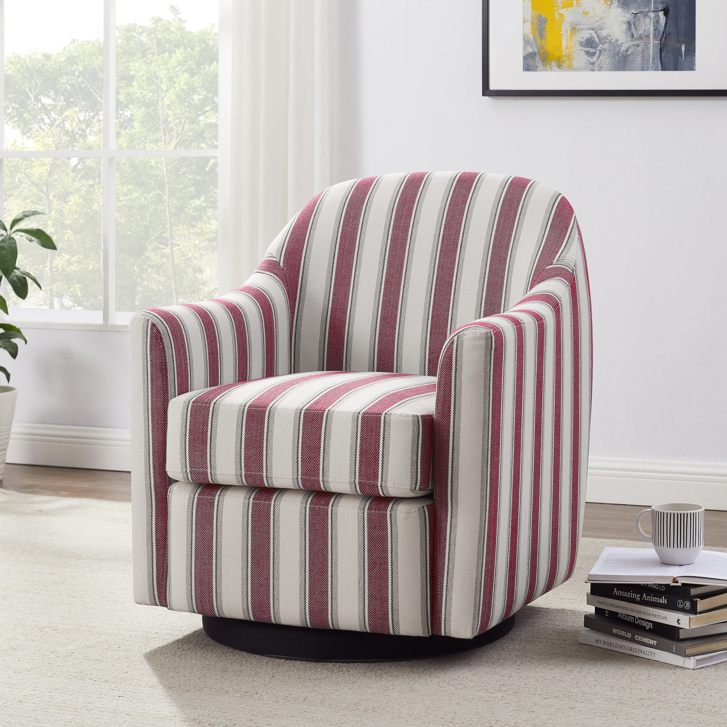 Striped barrel chair discount