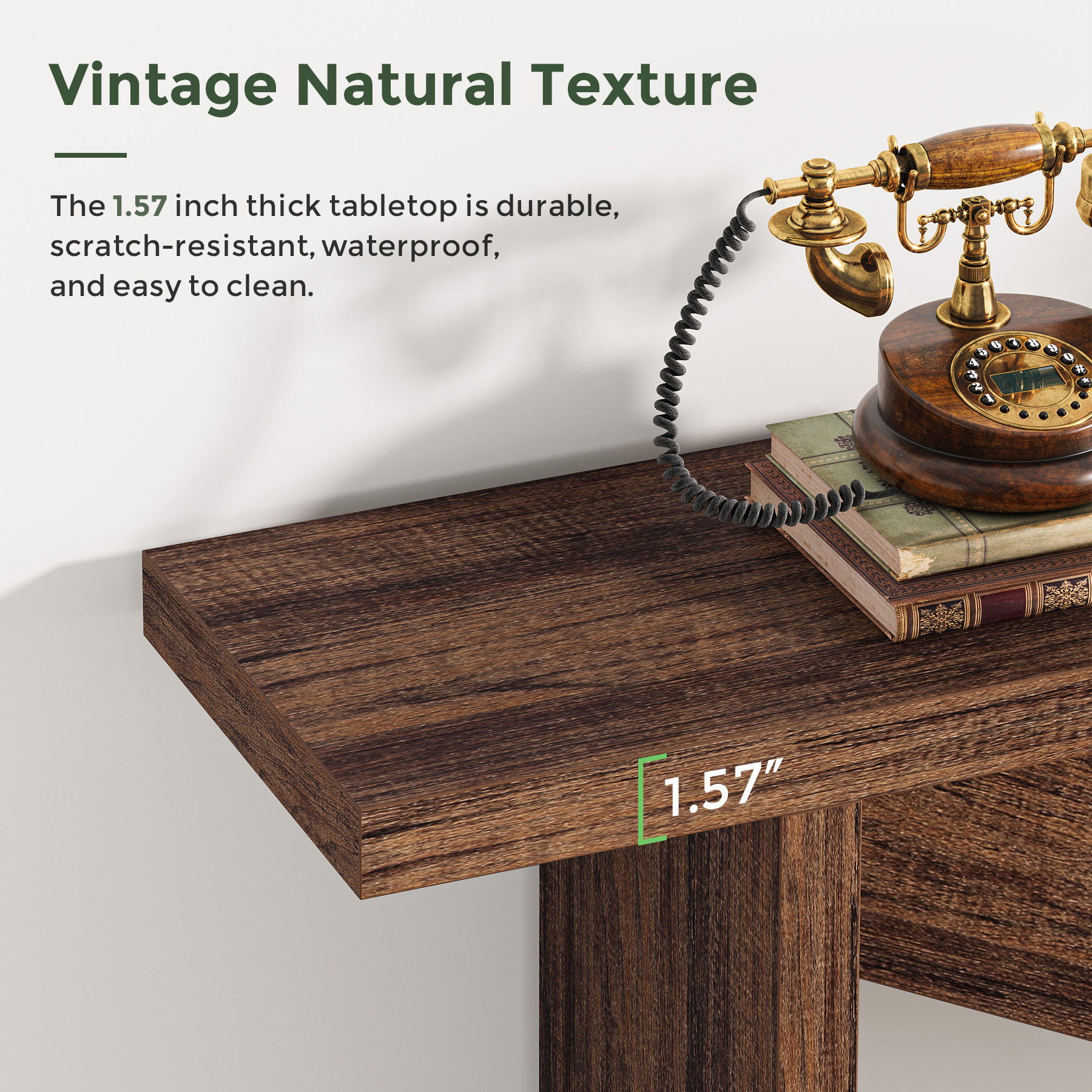 VANOMi 70.86" Rustic Industrial Console Table with Sturdy Design