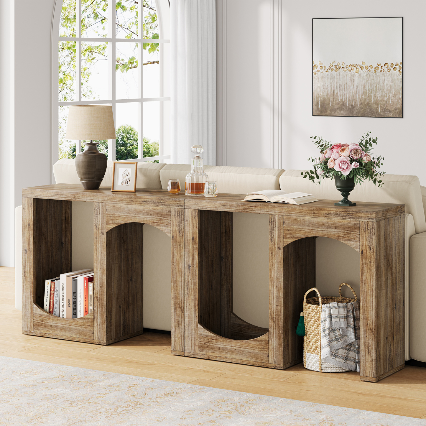 71'' Modern Farmhouse Console Table for Living Room, Entryway & Hallway VANOMi