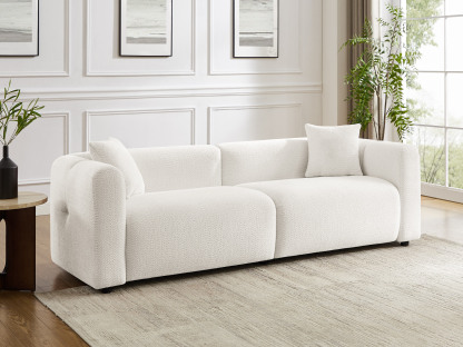 95'' 3-Seater Oversized Boucle Fabric Loveseat Sofa for Living Room White