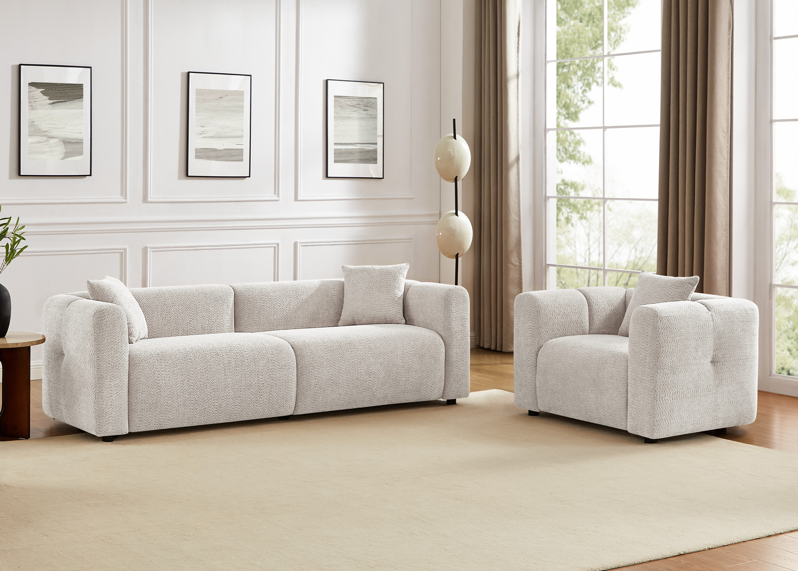VANOMI Oversized Boucle Couch and Chair Set for Living Room