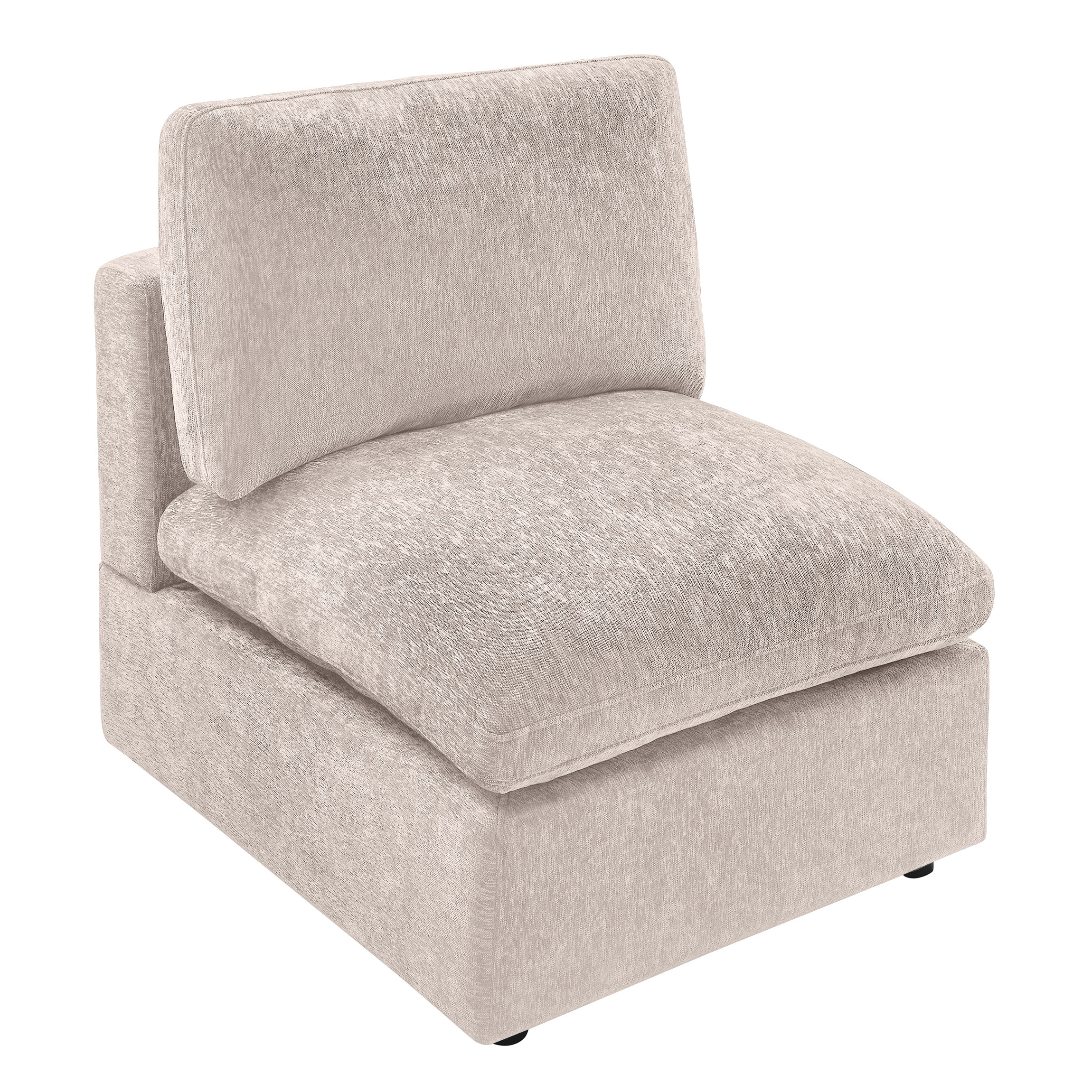 28'' Middle Module Seat for L/U Shaped Chenille Modular Sofa Middle Seat Natural