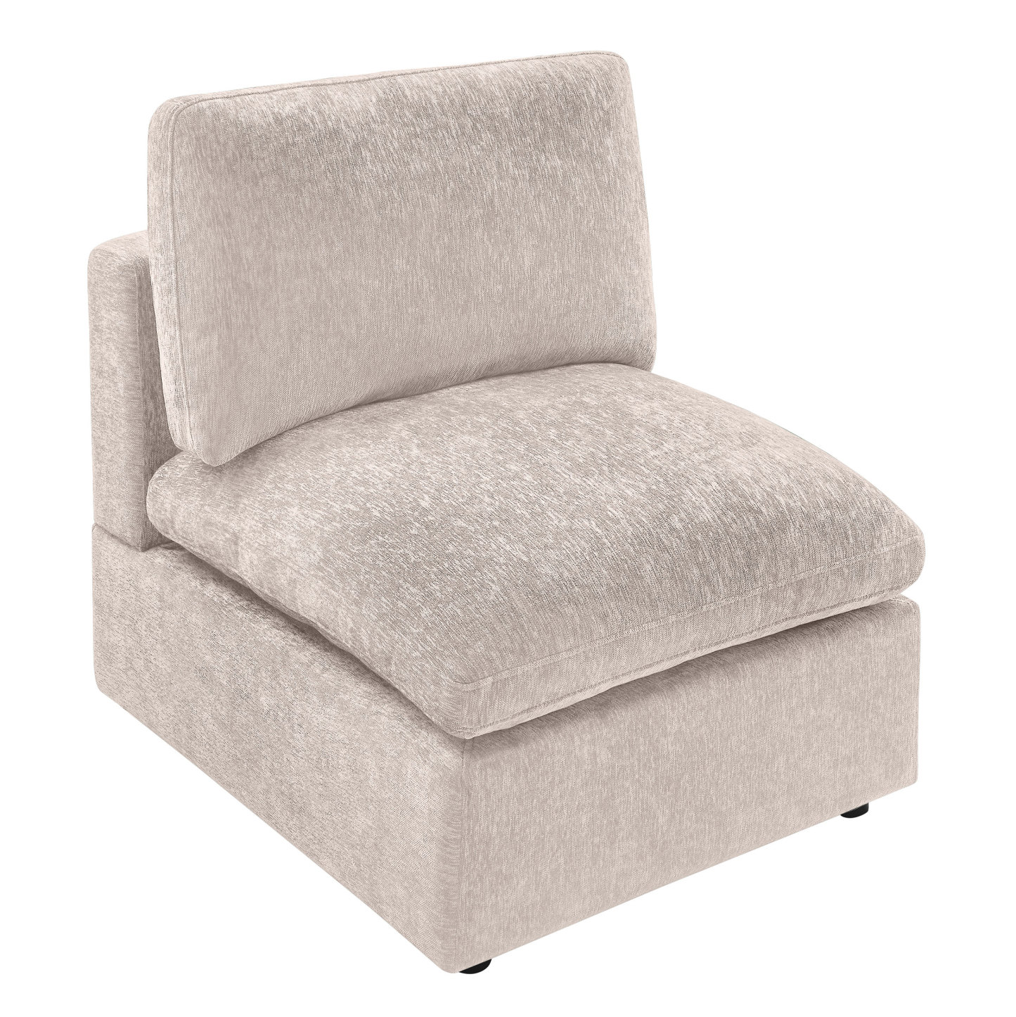 28'' Middle Module Seat for L/U Shaped Chenille Modular Sofa Middle Seat Natural