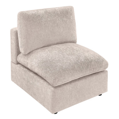 28'' Middle Module Seat for L/U Shaped Chenille Modular Sofa Middle Seat Natural
