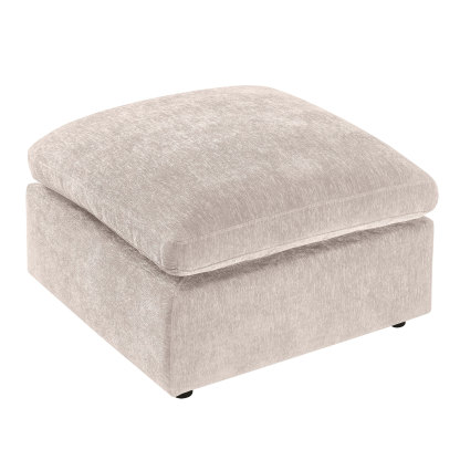 28'' Square Upholstered Ottoman for L/U Shaped Chenille Modular Sofa Natural