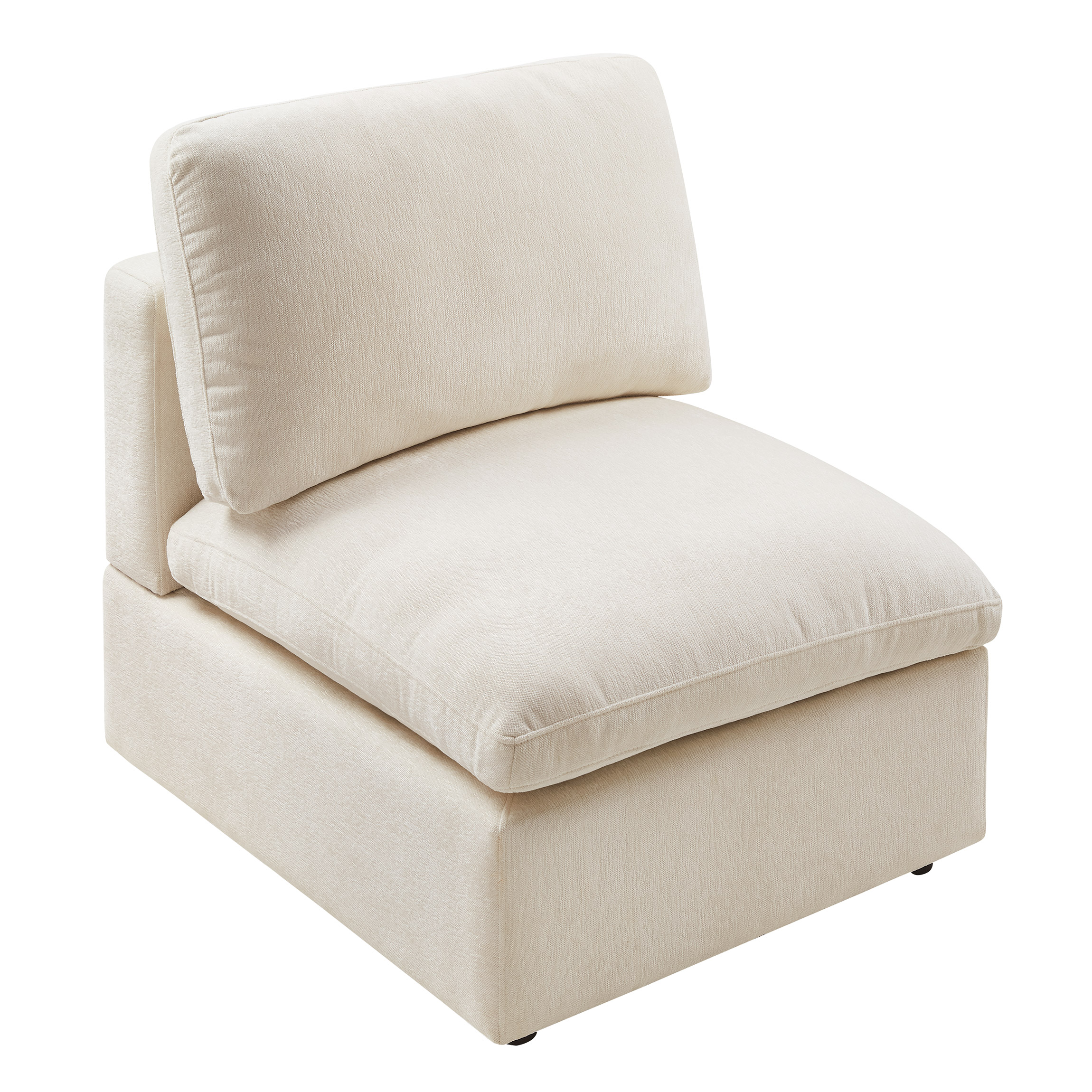 VANOMi Modern Chenille Middle Module for L/U Shaped Modular Sectional Sofa Beige