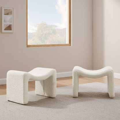 VANOMi Large Ottoman Foot Stool for Hallway, Living Room, Bedroom Set of 2 Special Offer