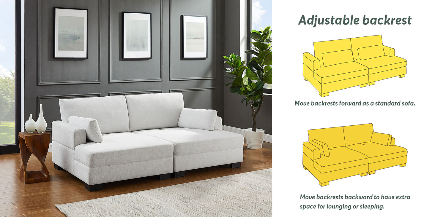 83'' Upholstered Loveseat Sofa Living Room Sofa Bed - VANOMi 83'' Upholstered Loveseat Sofa Living Room Sofa Bed - VANOMi