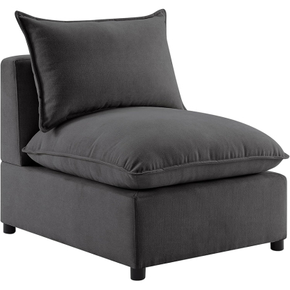 VANOMi Versatile Middle Module Seat Comfortable Couch Cube for Modular Sofa Sectional Grey