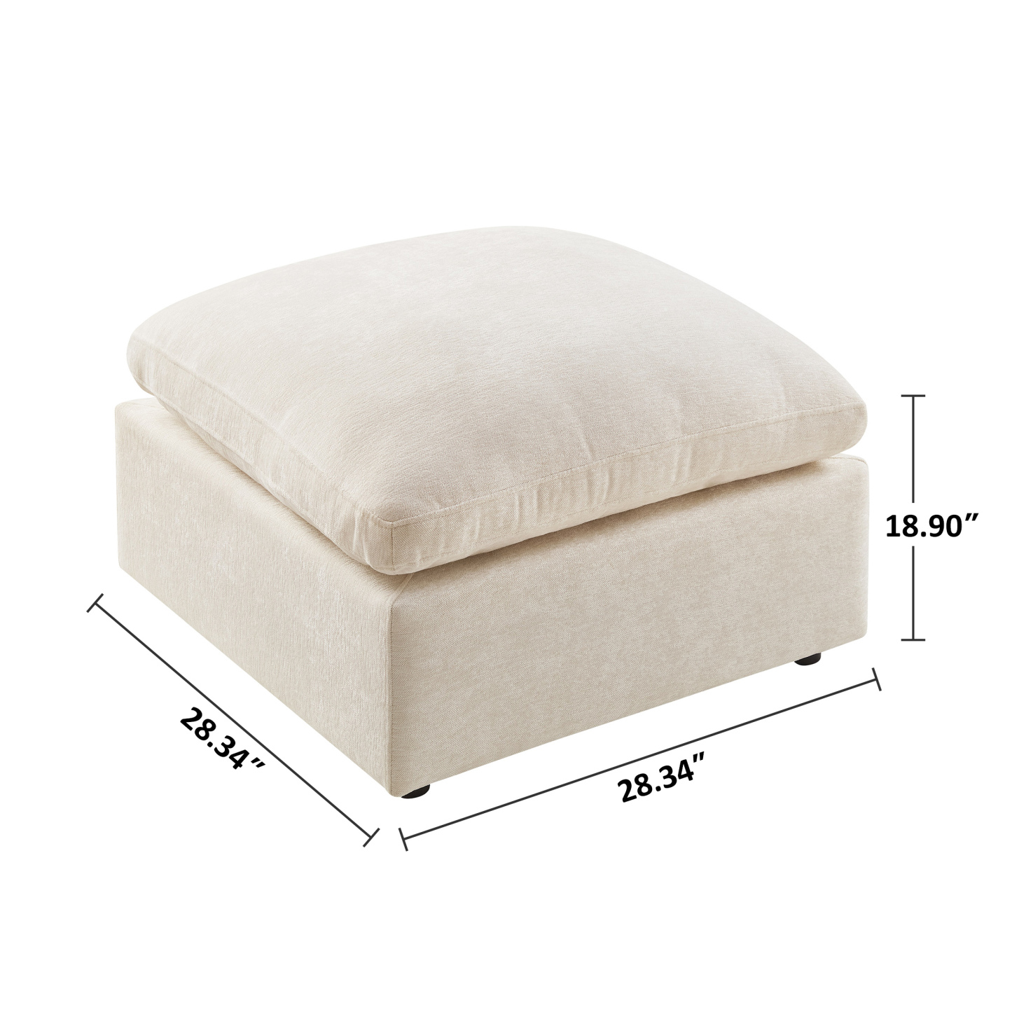 VANOMi Middle Modular for Chenille Modular Sofa Beige Size