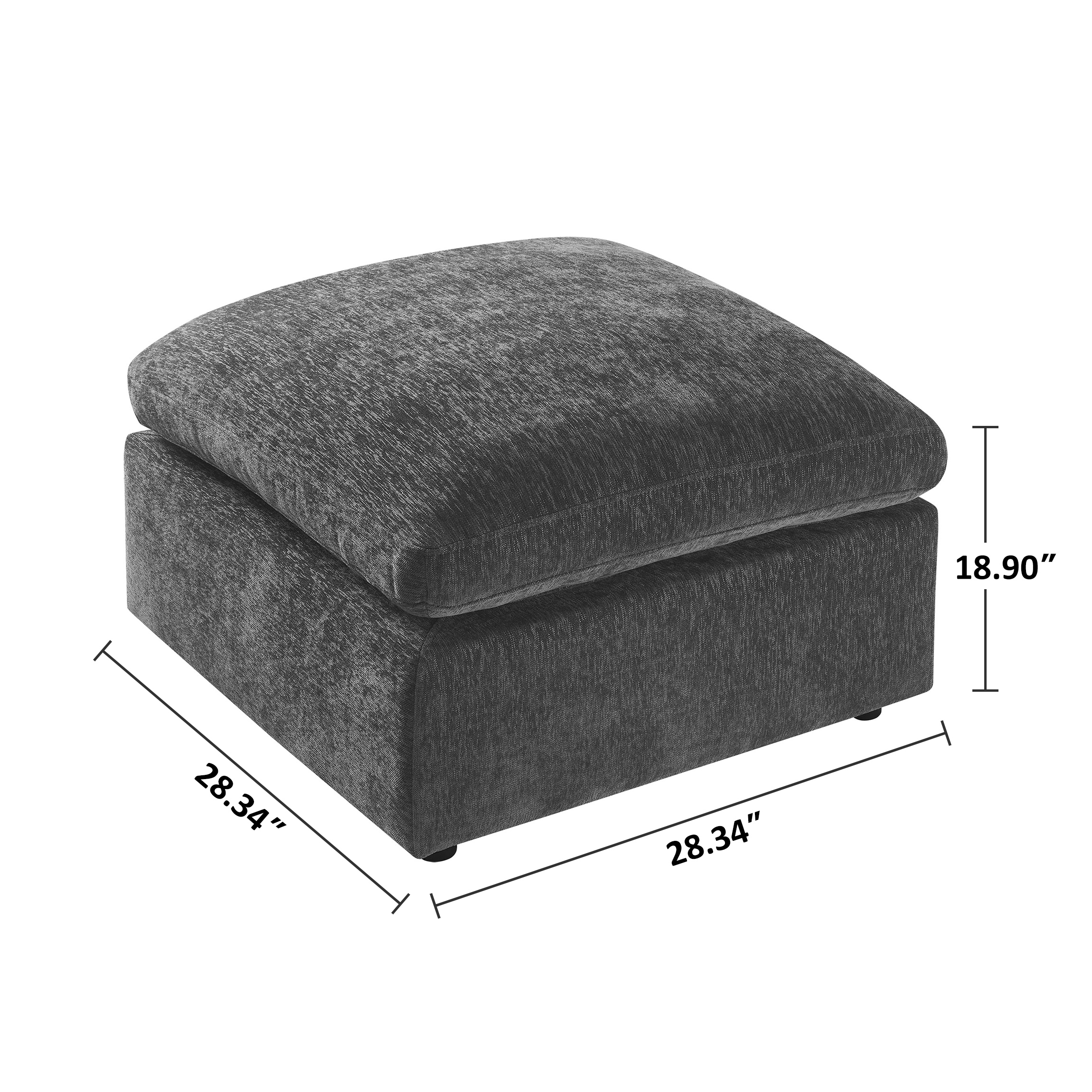 VANOMi Middle Modular for Chenille Modular Sofa Grey Size