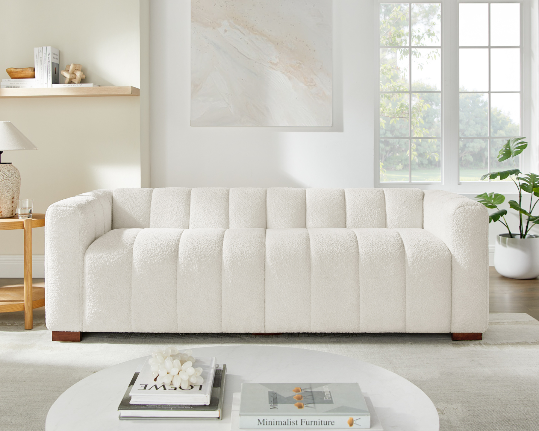 86.6'' Modern Upholstered 3-Seat Sofa Loveseat for Living Room