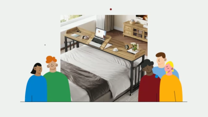 70.8" Adjustable Overbed Table with Wheels, Tilt & Power Outlets