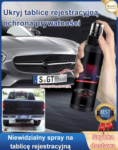 Niewidzialny spray do tablic rejestracyjnych