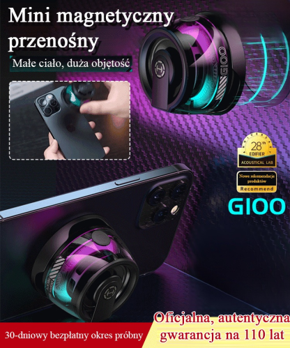 Wysokiej jakości głośnik basowy z podświetleniem LED i magnetycznym mocowaniem.