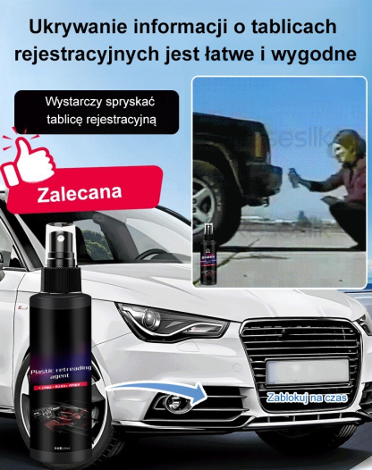 Niewidzialny spray do tablic rejestracyjnych