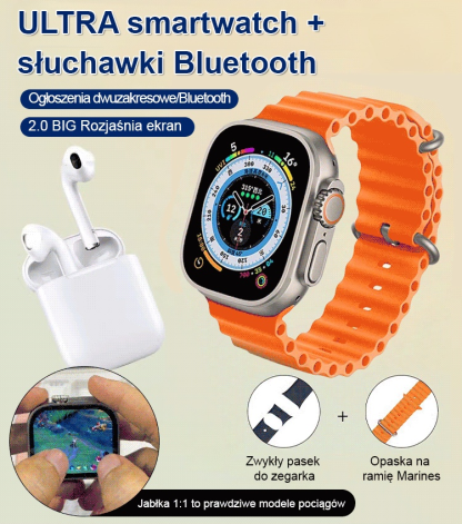 Słuchawki Ultra 2w1 - sprytny zegarek