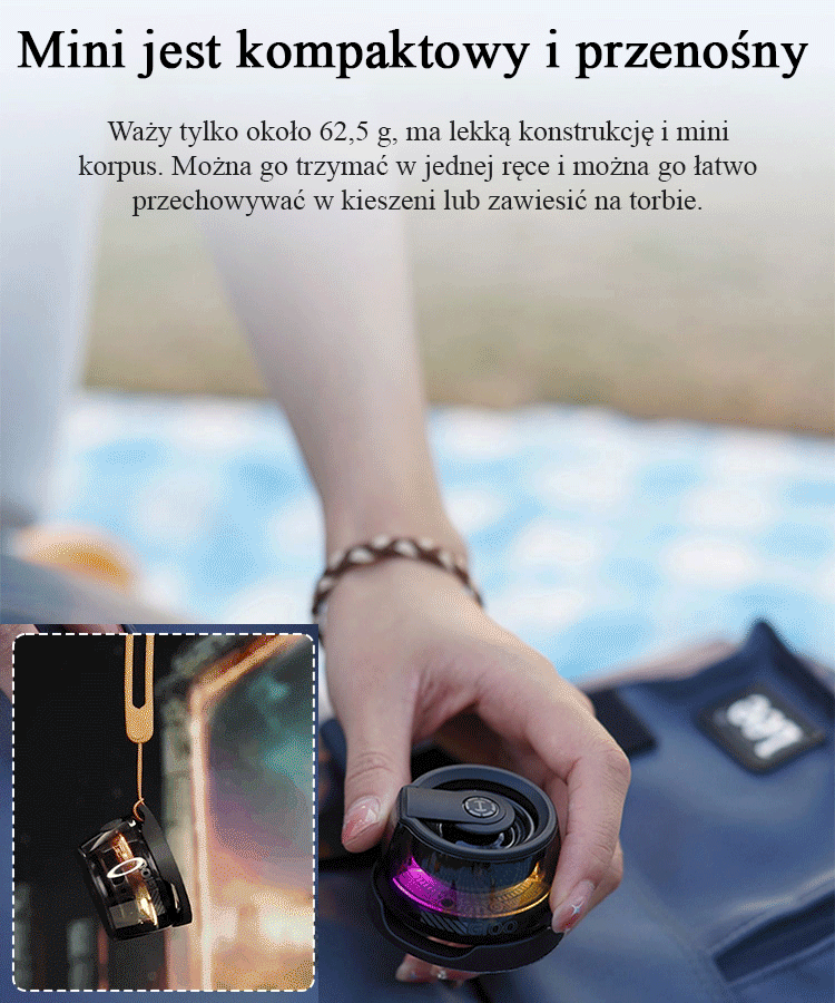 Wysokiej jakości głośnik basowy z podświetleniem LED i magnetycznym mocowaniem.