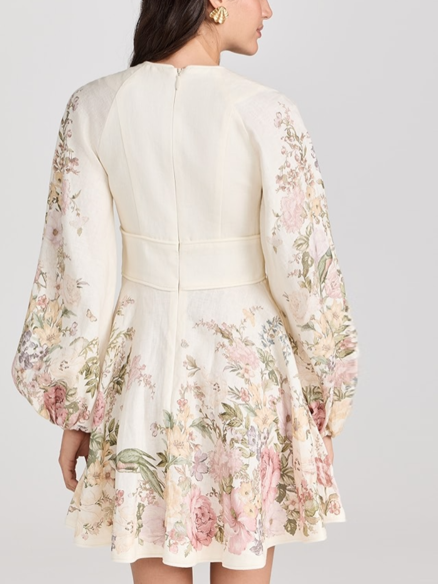 Floral Linen Mini Dress