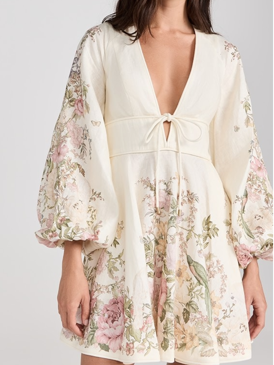 Floral Linen Mini Dress