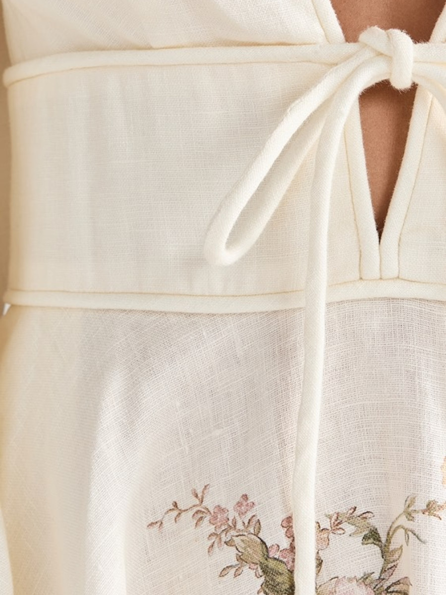 Floral Linen Mini Dress