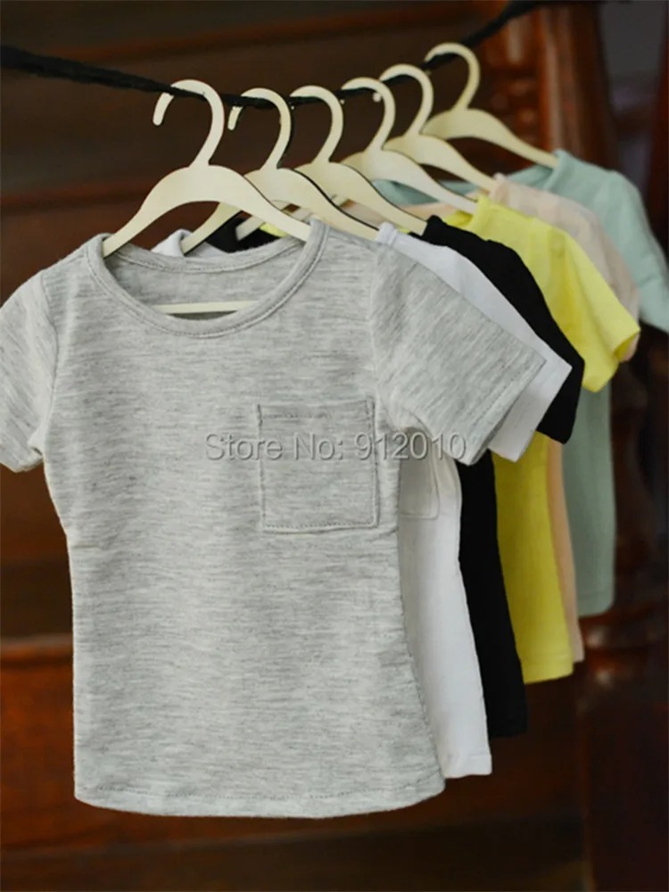 Custom Multicolor Basic Pocket T-shirt for BJD 1/6 YOSD 1/4 MSD 1/3 SD10 SD13 SD17 Uncle Doll clothes CMB82