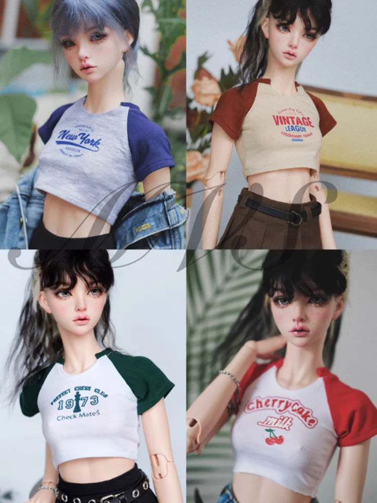 Color Blocking Short T shirt Top for 1/3 1/4 1/6 SD16 SD17 BJD Doll Clothes Customized CWB310