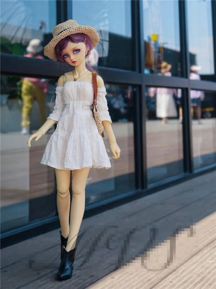 Sweetie White Dress for BJD 1/6 1/4 ,1/3 Doll Clothes Customized CWB237