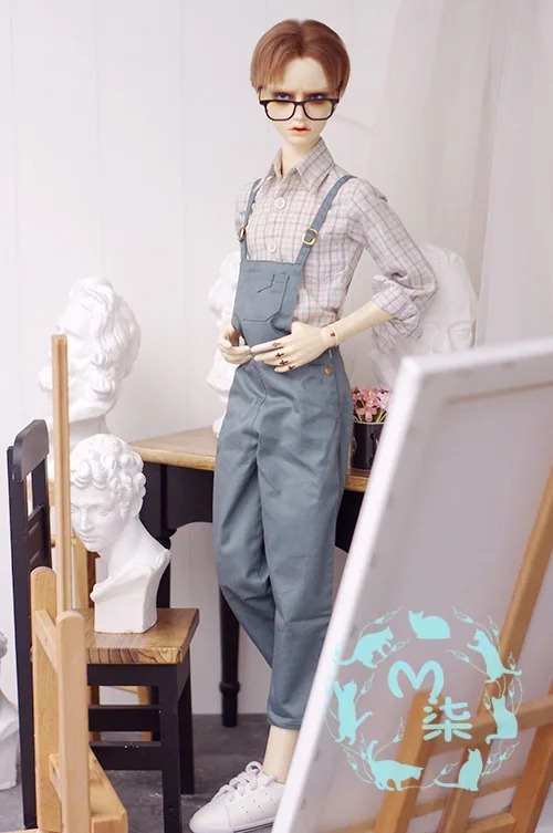 Custom Casual Overall Bib pants for Bjd 1/4 MSD 1/3,SD13,SD17 Uncle Doll Clothes CMB102