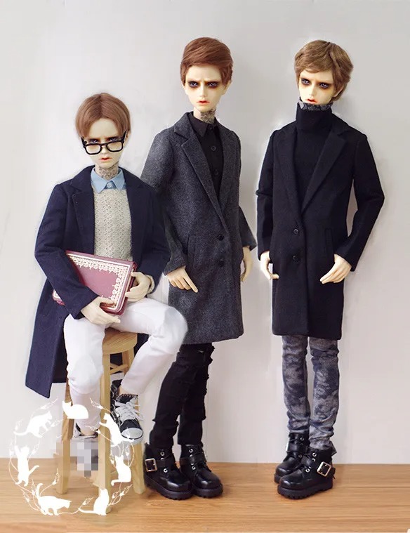 Custom Long Style Woolen Coat 3Colors Windbreaker For BJD 1/3 SD17 Uncle ID75 Doll Clothes CMB90