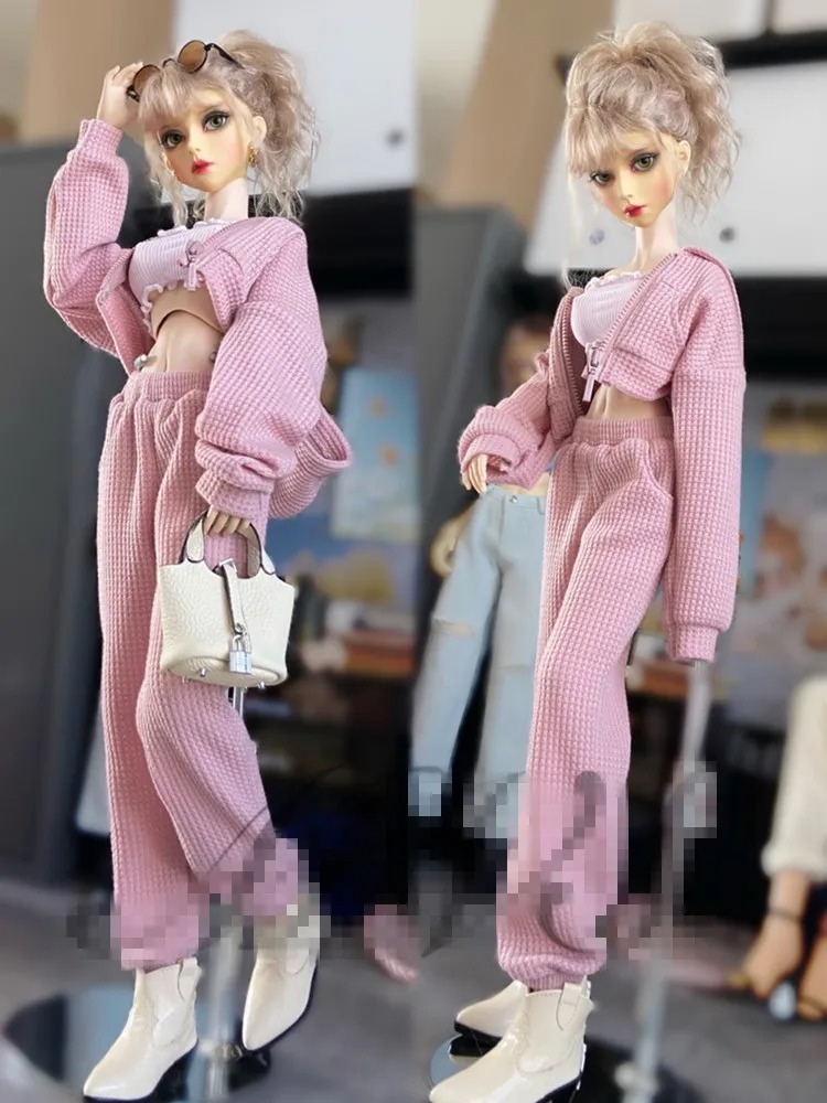 Waffle Sports Suit Top+Pants for BJD 1/6 1/4 ,1/3 Doll Clothes Customized CWB236