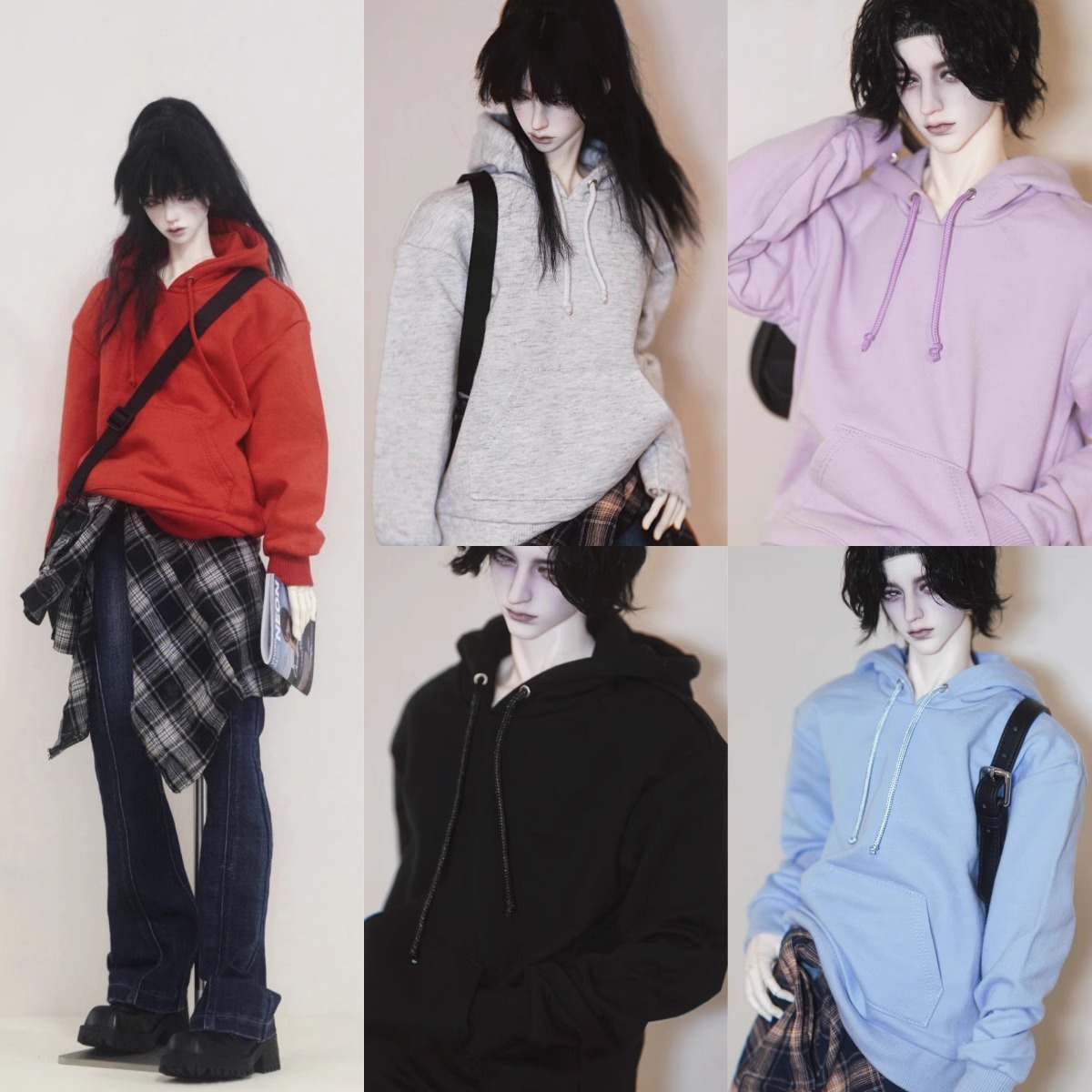 Customized HoodedSweatshirt for BJD Doll Clothes 1/4 1/3 IP Uncle ID75 W510