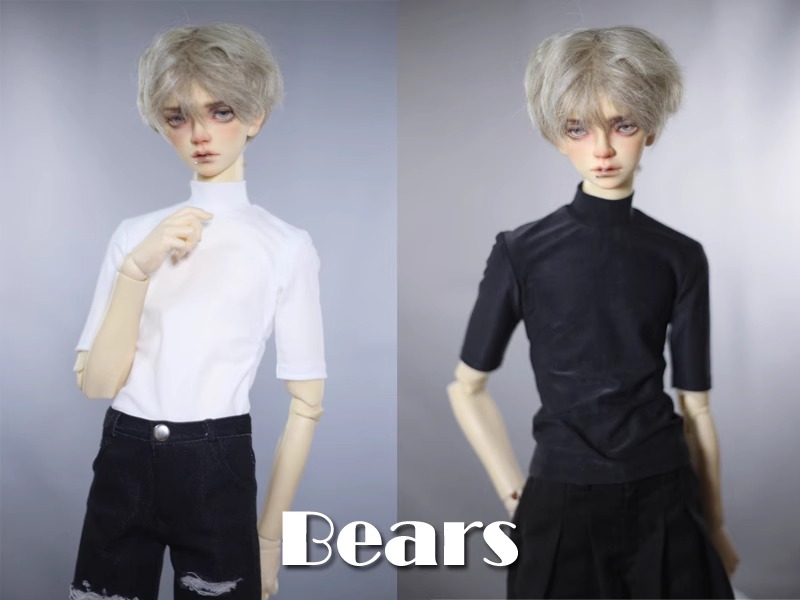 Custom Tight Fitting Half Neck Mid Sleeve T-Shirt For BJD Doll Clothes 1/6 1/4 1/3  Uncle IP ID75 B305