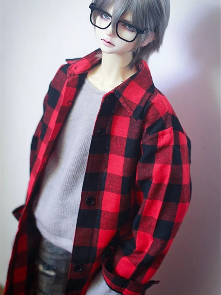 Custom Casual Plaid Shirt For BJD 1/6 1/4 1/3 SD17 Uncle Doll Clothes CMB126