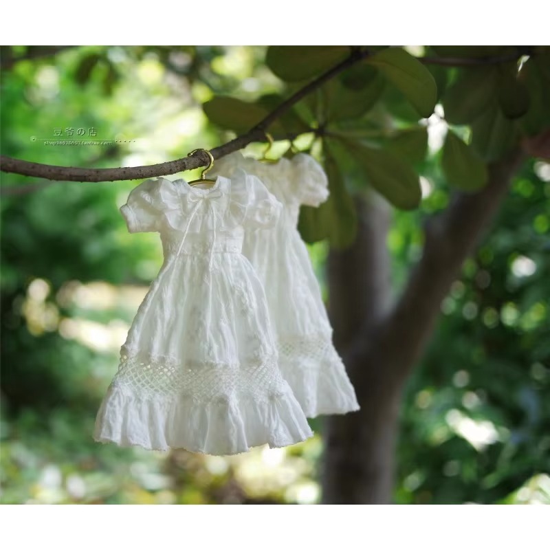 Blythe White Lotus Flower Dress For BJD Big & Small Doll Clothes W462
