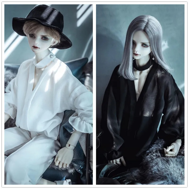 Custom V-neck Lantern Sleeve Chiffon Shirt for BJD 1/4 1/3 SD13 SD17 Uncle Doll Clothes CMB151