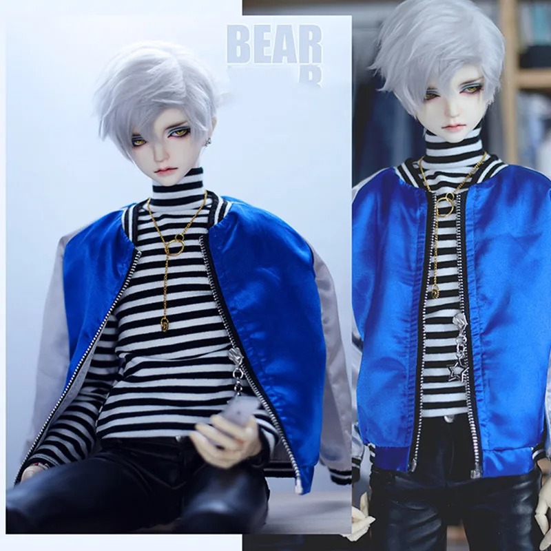 Custom Handmade Cool Baseball Jacket  Shirt for 1/4 MSD Minifee 1/3 SD13, SD17 Uncle SSDF ID75 Doll Clothes CMB117