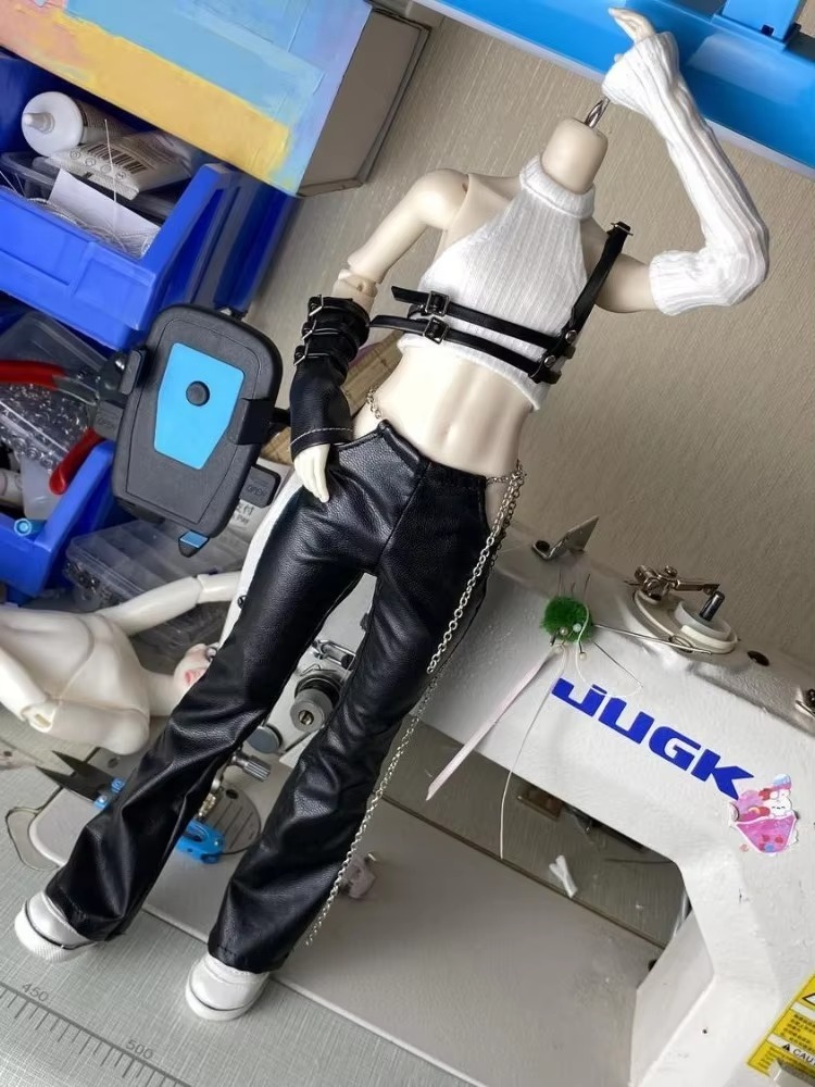 Popcorn Leather Pants For BJD 1/5 1/4 1/3 Custom ID70 ID75 Doll Clothes W455