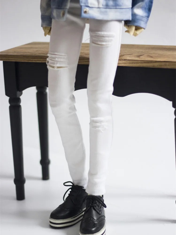 Customized Cool Ripped Jeans Pants for 1/4 1/3 SD17 Uncle BJD Doll Clothes CMB230
