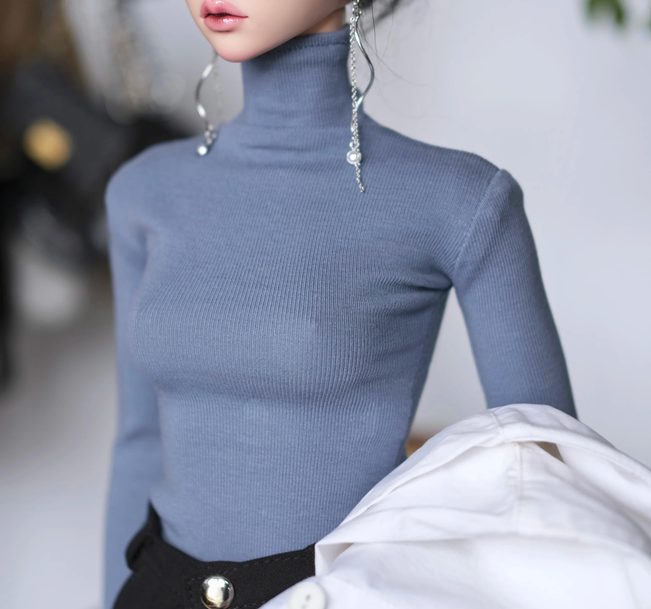 BJD Multi Color Pile Neck Base Shirt 1/4 1/3 SD13 SD16 DD Customized Doll Clothes Accessories CWB355