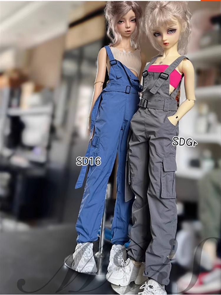 Cargo Bib Pants for BJD 1/4 1/3 SDGR SD17 Uncle Doll Clothes Customized CWB288